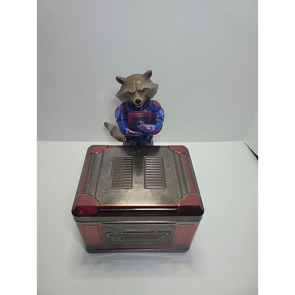 Rocket Raccoon AMC Guardians of the Galaxy Vol 3 Popcorn Tin Bucket + Figure 11" - Picture 2 of 8